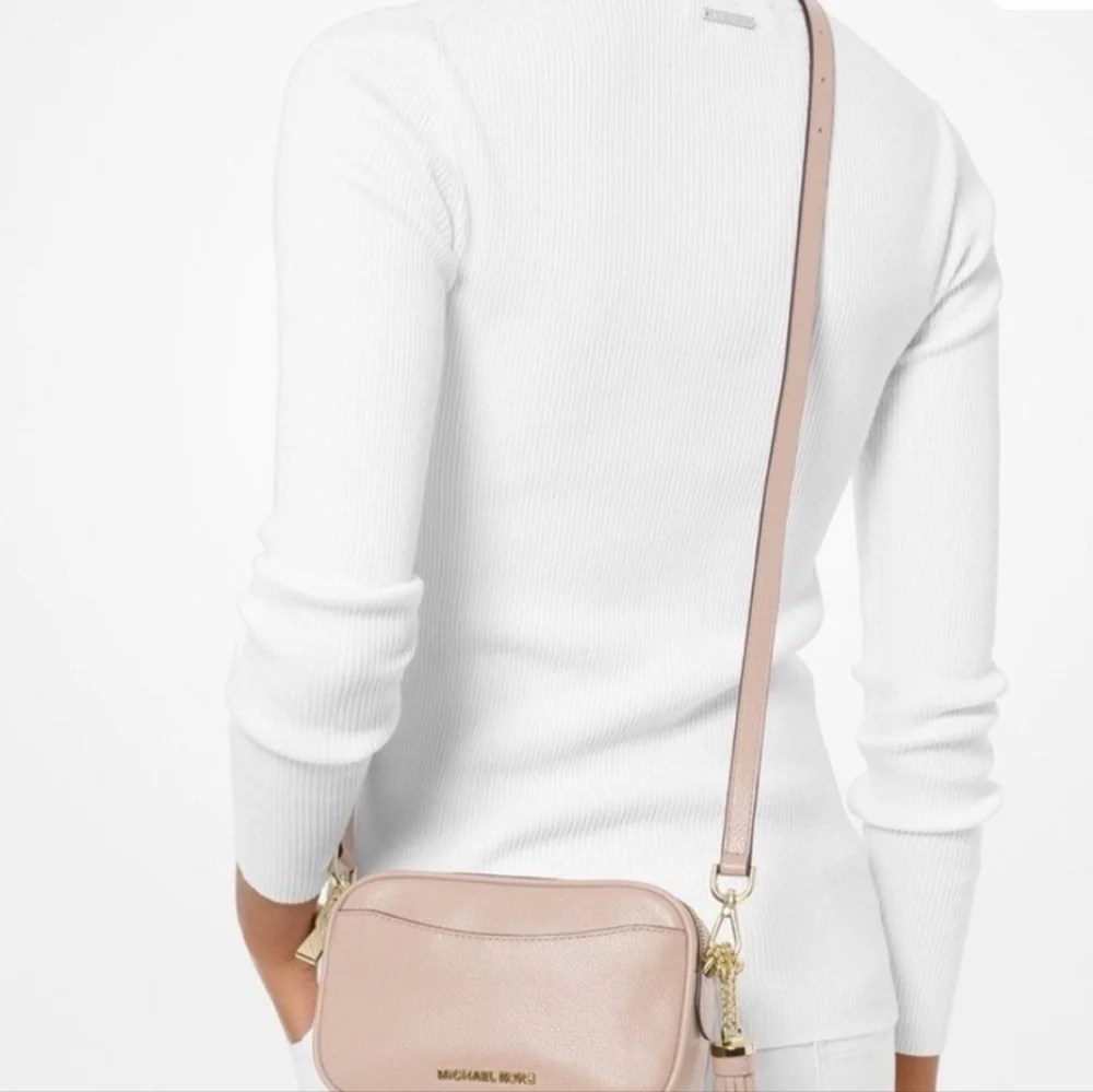 Michael Kors Jet Set Small Pebbled Leather Convertible Crossbody Belt Bag Soft P